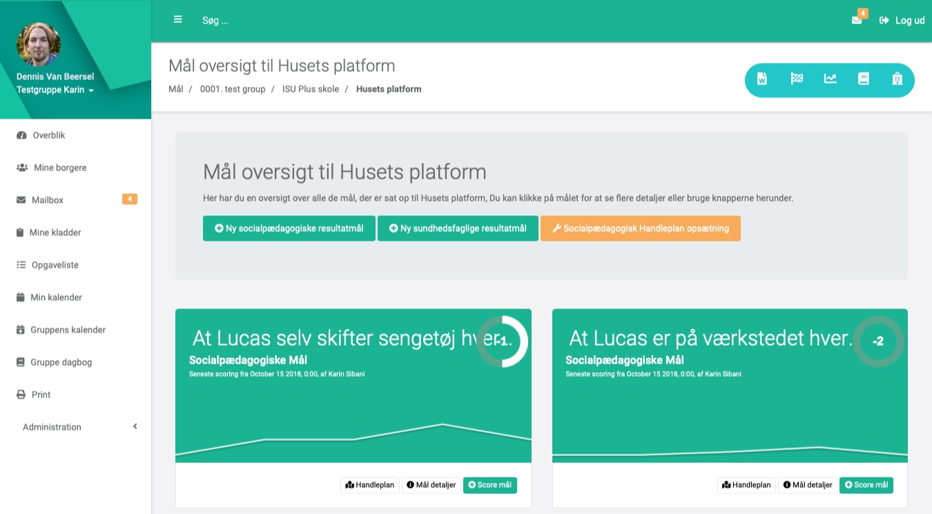 Styr På desktop visning - Måloversigt